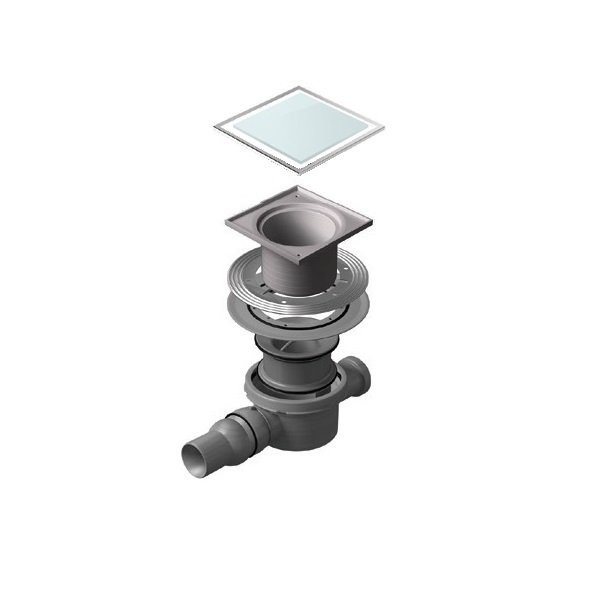 Точечный трап 150х150 мм Confluo Standard White Glass 4, белое стекло, с рамкой PESTAN 13000096