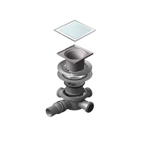 Точечный трап 150х150 мм Confluo Standard White Glass 4, белое стекло, с рамкой PESTAN 13000096