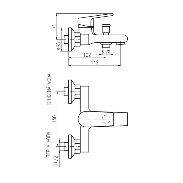 Смеситель для ванны Rav Slezak Colorado CO154.5BC