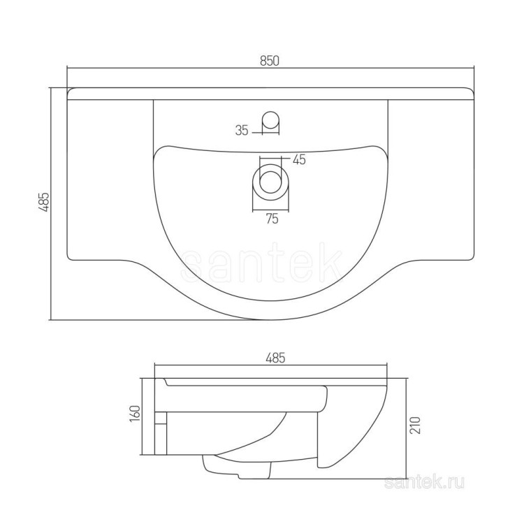 Раковина Aquaton Акватель 85 1WH110216