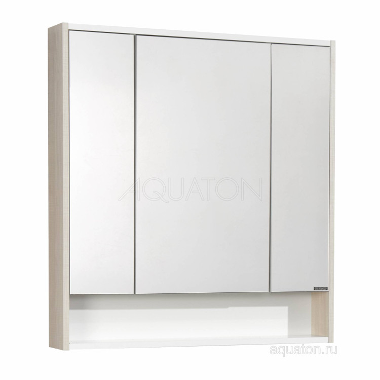 Зеркальный шкаф Aquaton Рико 80 белый, ясень фабрик 1A215302RIB90