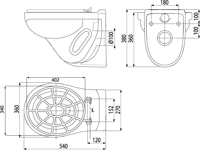 Видуар с откидной решеткой Alcadrain WS ALCA