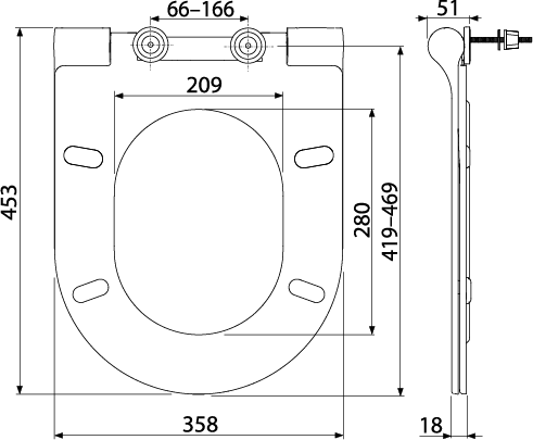 Сиденье для унитаза SLIM SOFTCLOSE, Дюропласт Alcadrain A67SLIM