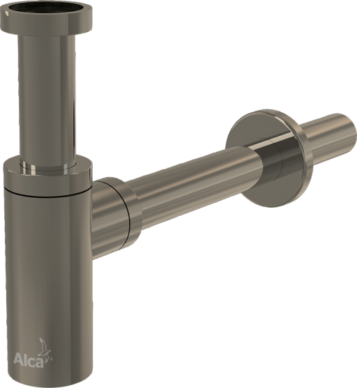 Сифон для умывальника DN32 DESIGN круглый, NICKEL-крацованный мат Alcadrain A400-N-B