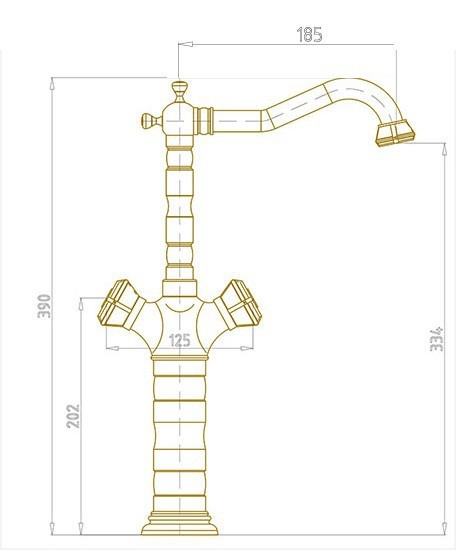 Смеситель для кухни Bronze de Luxe Royal 21973K/1