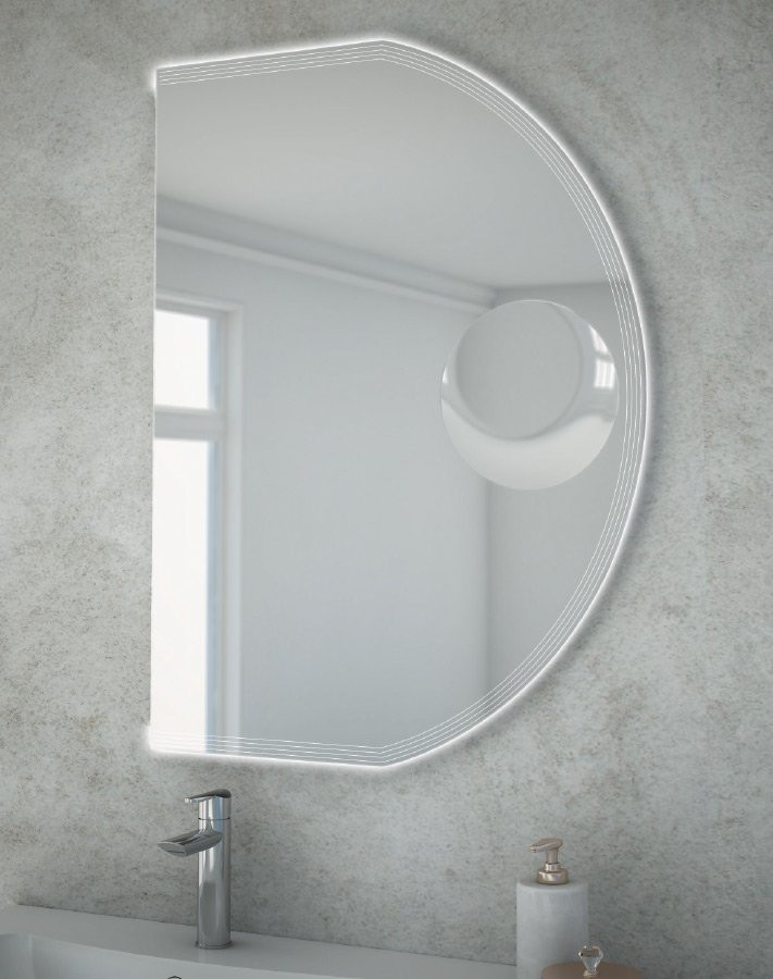 Зеркало с увеличительным зеркалом, со встроенной LED подсветкой, системой Антизапотевания, реверсивное Cezares 45029