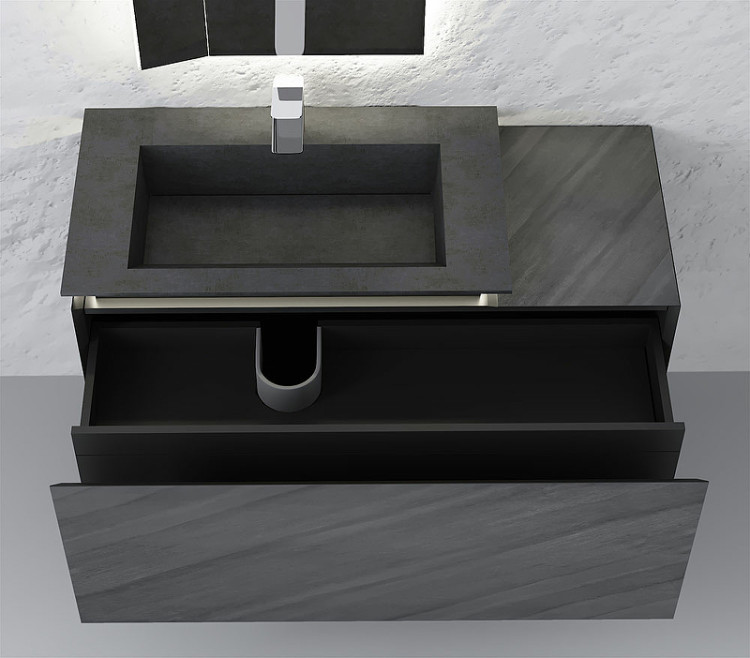 Тумба Incline 110 подвесная Бетон