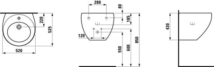 Раковина Laufen Alessi One 52 8.1097.1