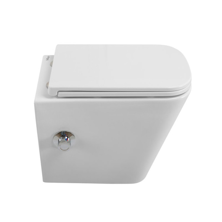 Унитаз подвесной с сиденьем и креплением с функцией биде и смесителем BelBagno BB3103CHR-BS/SC