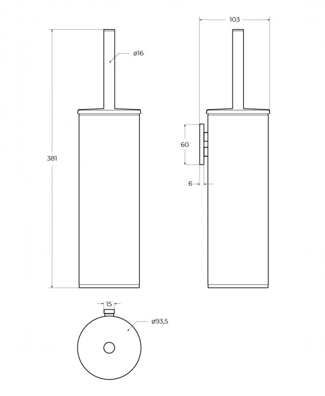 Ёршик для унитаза, подвесной Cezares RELAX-TBS-M-01