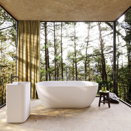 Ванна из искусственного камня Solid Surface 1600х800х540 Cezares CZR-STYLUS-160-80-54-SSB