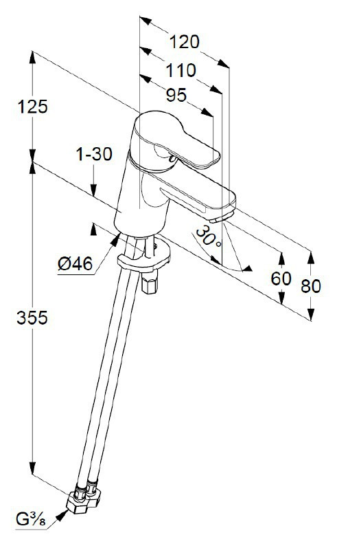 Смеситель для раковины Kludi Pure&Easy 373870565