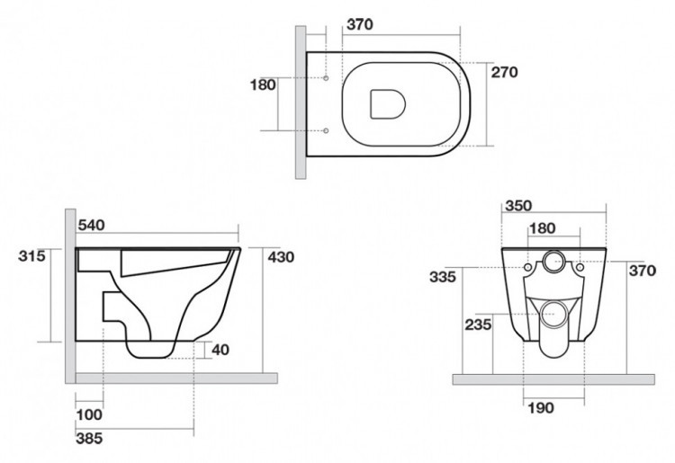 Унитаз Kerasan Tribeca Norim 5114 подвесной