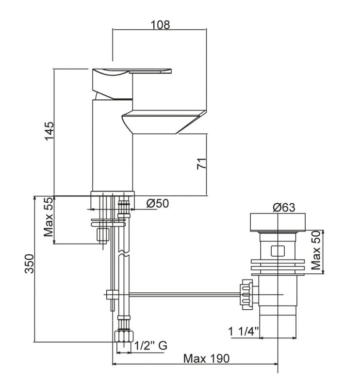 Смеситель для биде Cezares GARDA-BSM1-01-Cr