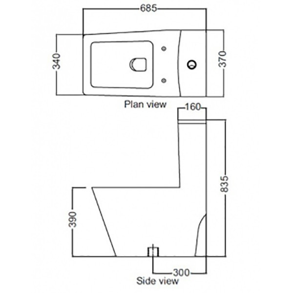 Унитаз компакт Jaquar Kubix-F KUS-WHT-35851SN
