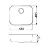 Мойка VARIANT 10 SAT-90 480X400X180 слив вдоль длинной стороны в комп. с сифоном 1130550,