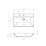 База под раковину напольная с двумя выкатными ящиками, 700x450x800 BelBagno MARINO-700-2C-PIA-BL-P