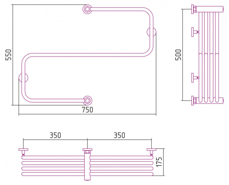 Полотенцесушитель водяной Сунержа Фабула 500х700 Белый