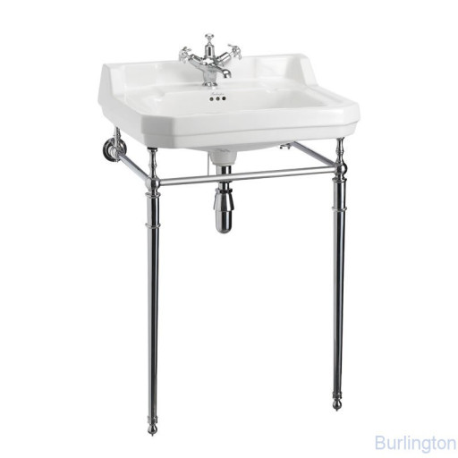 Раковина Edwardian 56 см на 1 или 3 отверстия с хромированным подстольем Regal