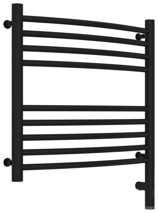 Полотенцесушитель электрический Сунержа Богема 3.0 выгнутая 500х500 МЭМ правый Матовый чёрный