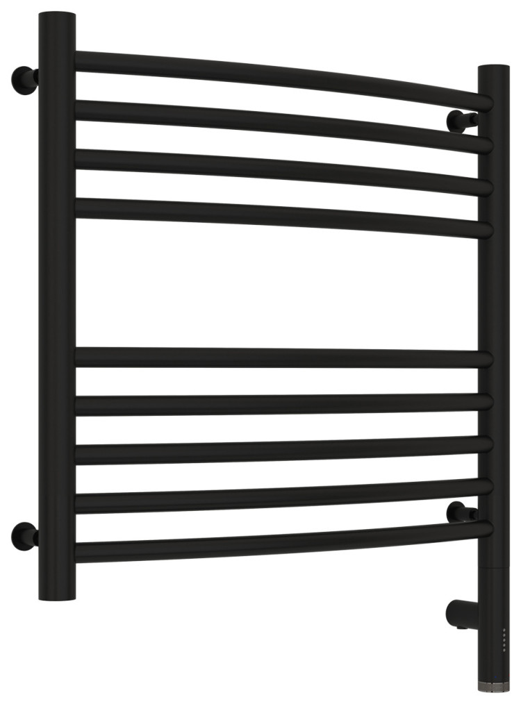 Полотенцесушитель электрический Сунержа Богема 3.0 выгнутая 500х500 МЭМ правый Матовый чёрный