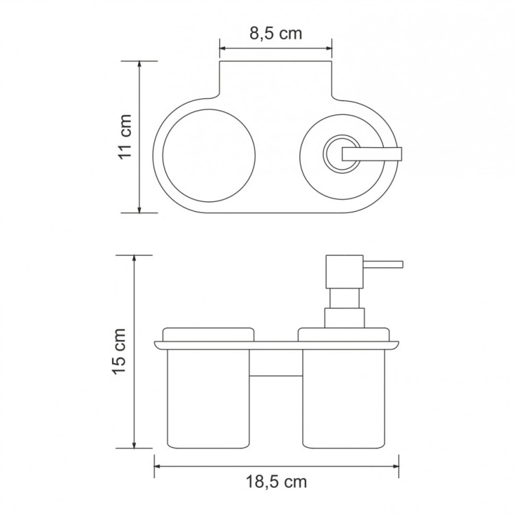 WasserKRAFT Kammel K-8389 Держатель стакана и дозатора