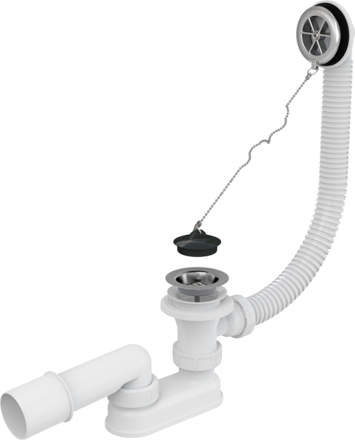 Сифон для ванны, хром Alcadrain A501