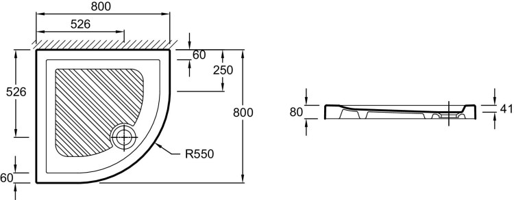 Душевой поддон 80 x 80 см Jacob Delafon KYREO EN106-00