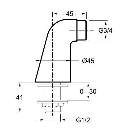 Коленное соединение для смесителя Jacob Delafon E75456-CP