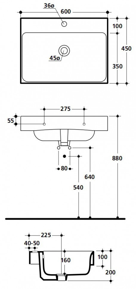 Раковина Kerasan Cento 3545