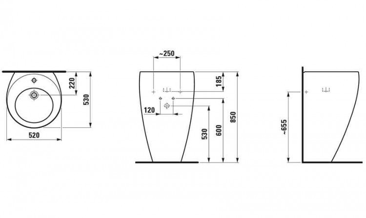 Раковина Laufen Alessi One 52 8.1197.1