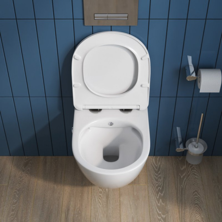 Унитаз подвесной с сиденьем и креплением с функцией биде и смесителем BelBagno BB3105CHR-BS/SC