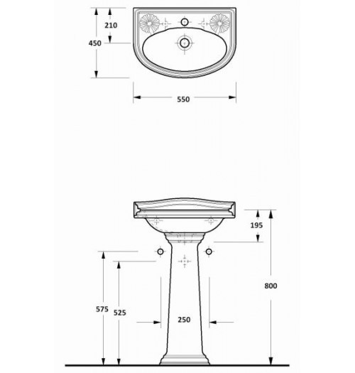 Раковина Serel Krizantem 55 5841+5805