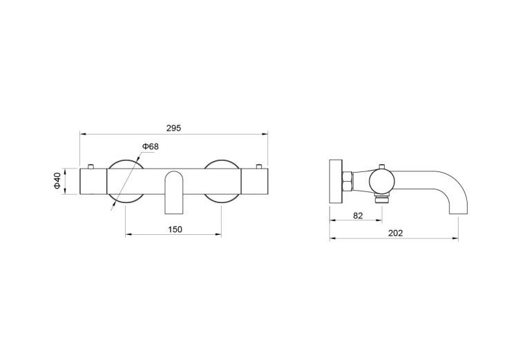 Термостатический смеситель для ванны Aquatek AQ1343CR ЕВРОПА