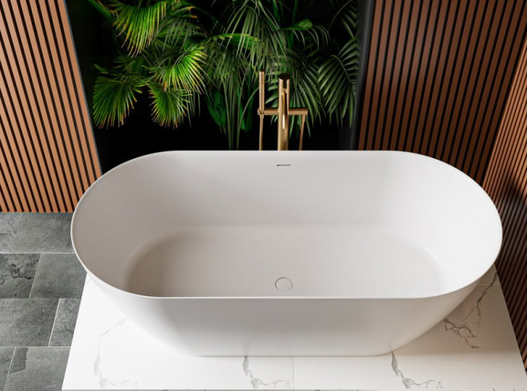 Ванна из искусственного камня Solid Surface 1500х750х570 Cezares CZR-RELAX-150-75-57-SSB