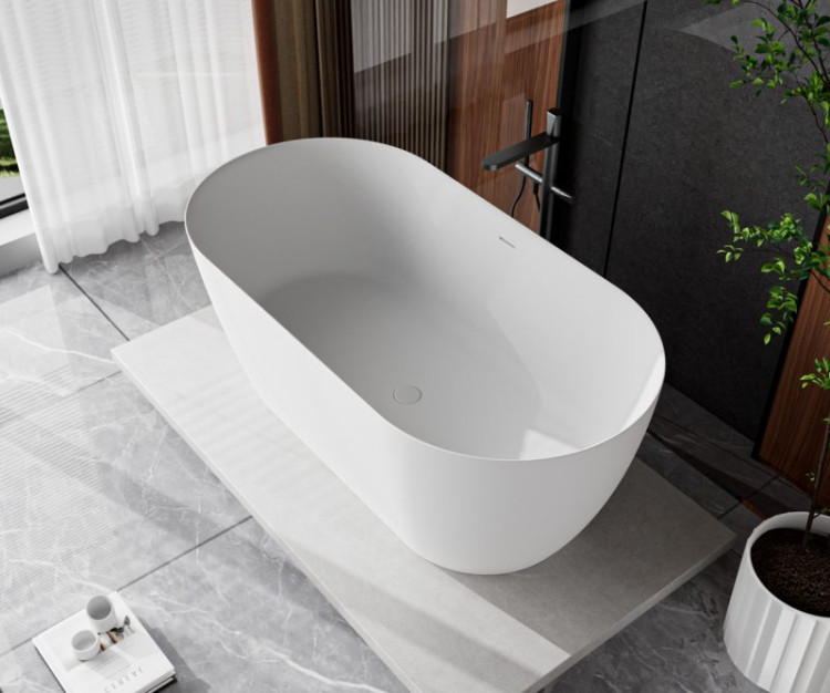 Ванна из искусственного камня Solid Surface 1500х750х570 Cezares CZR-RELAX-150-75-57-SSB