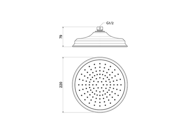 Верхний душ 220 мм Aquatek AQ2088CR КЛАССИК