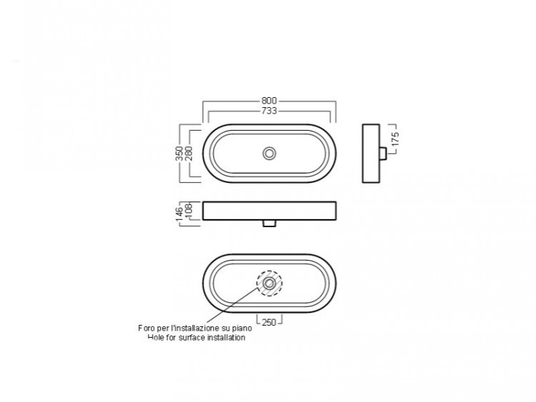 Раковина-чаша Hatria Area 80 YOUF