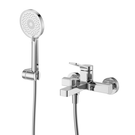 Смеситель для ванны и душа в комплекте с ручным душем, шлангом и держателем Cezares ALBANO-VASM-CRM