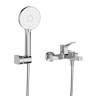 Смеситель для ванны и душа в комплекте с ручным душем, шлангом и держателем Cezares ALBANO-VASM-CRM