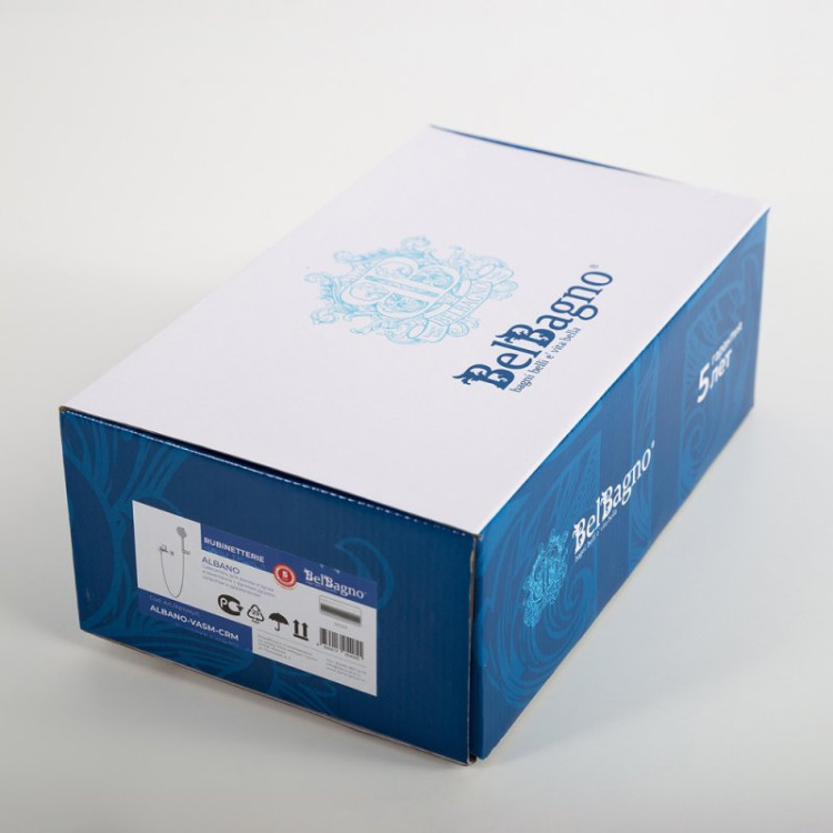 Смеситель для ванны и душа в комплекте с ручным душем, шлангом и держателем Cezares ALBANO-VASM-CRM