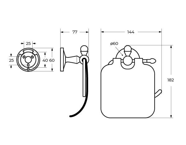 Держатель туалетной бумаги подвесной ART&MAX AM-E-2683SJ-Br