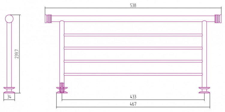 Полка прямая Сунержа 4П 470 Флок состаренная бронза