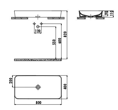 CREAVIT Раковина мебельная 80 см UL080