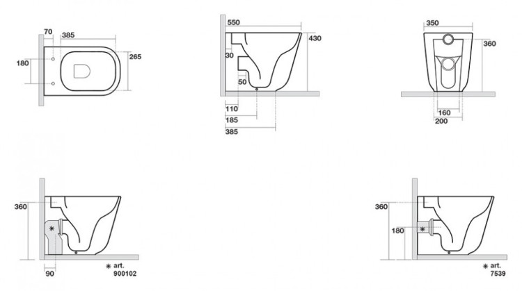 Унитаз Kerasan Tribeca Norim 5118 приставной