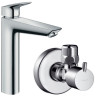 Комплект смесителя для раковины Hansgrohe Logis 71090000 с запорным вентилем 13901000
