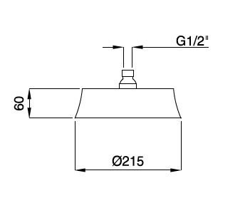 Верхний душ, диаметр 21,5 см Cezares CZR-SP5-22-BLC