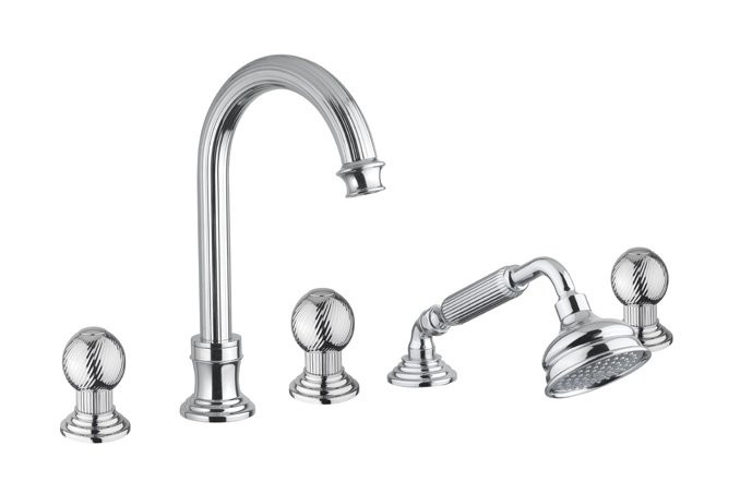 Смеситель на борт ванны с выдвижным душем и переключателем OLIMP-BVD Cezares OLIMP-BVD-02-O