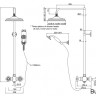 Душевая стойка c внешним термостатом, настенный BEF2S c душевой насадкой 12''