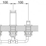 Смеситель для раковины на три отверстия, без донного клапана BelBagno ARL-LTF-CRM